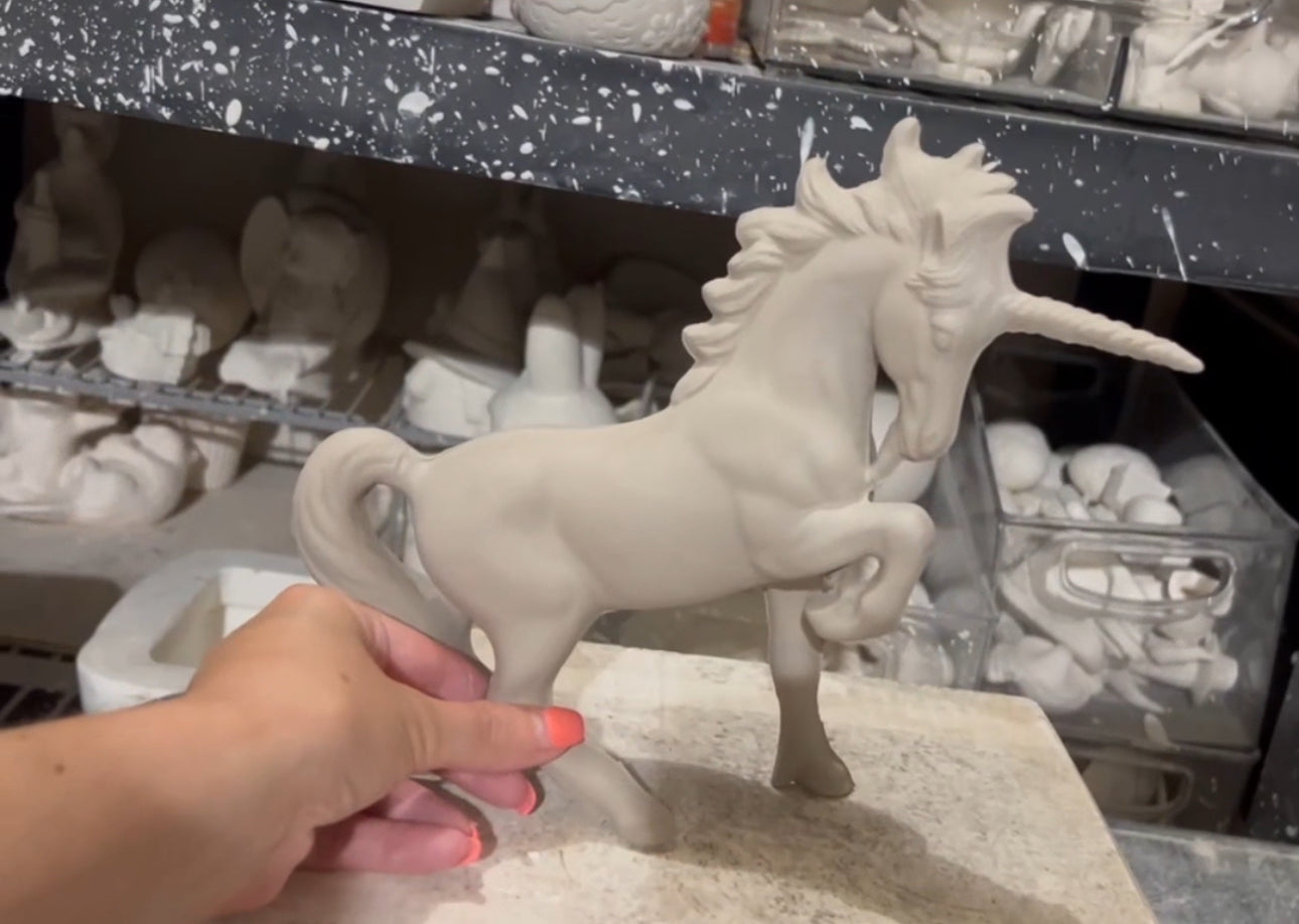 Standing Unicorn Bisque