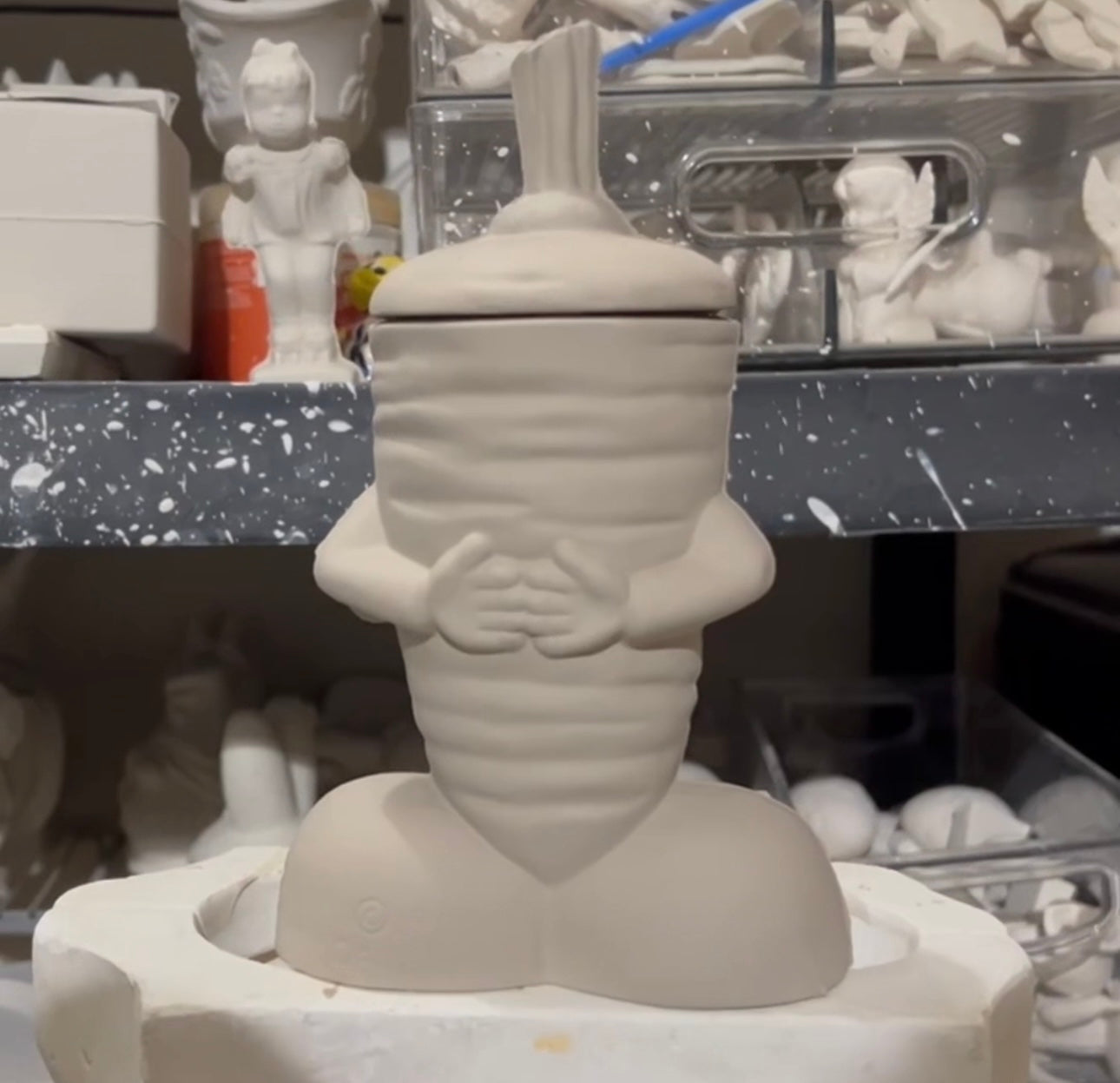 Carrot Character Jar Bisque