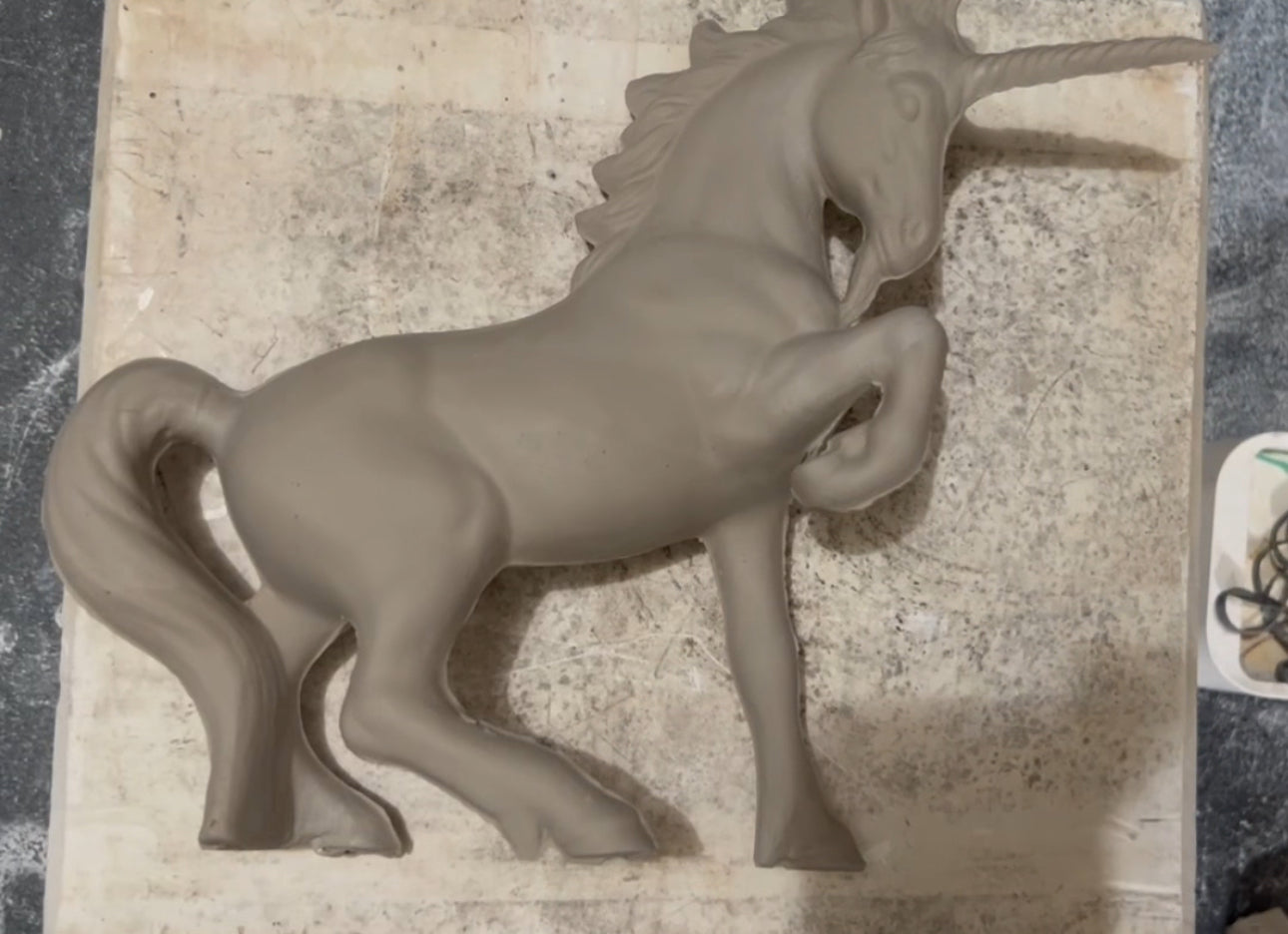 Standing Unicorn Bisque