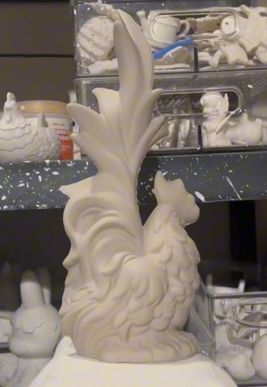 Sitting Rooster Bisque