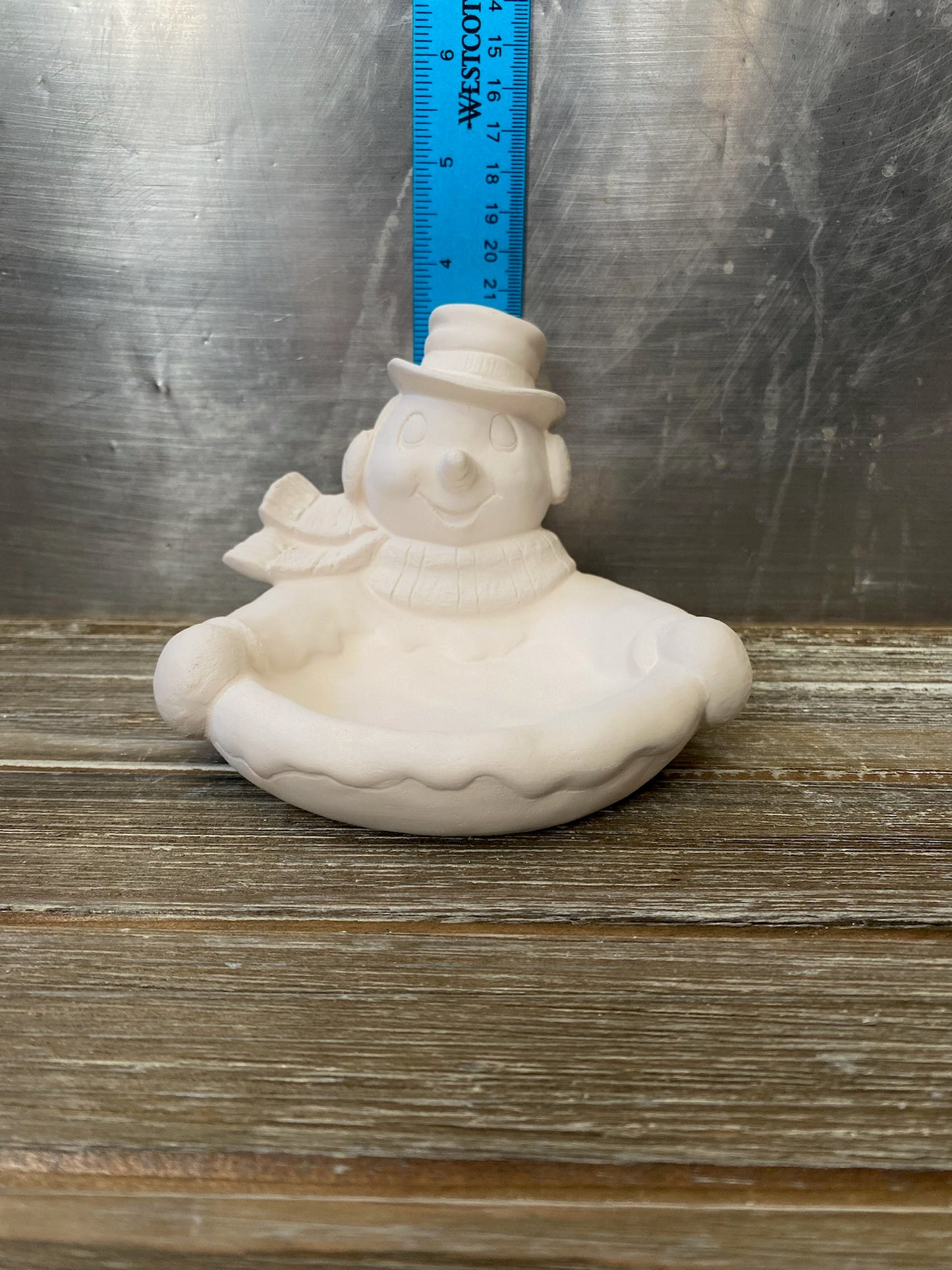 Snowman Candy Dish Bisque