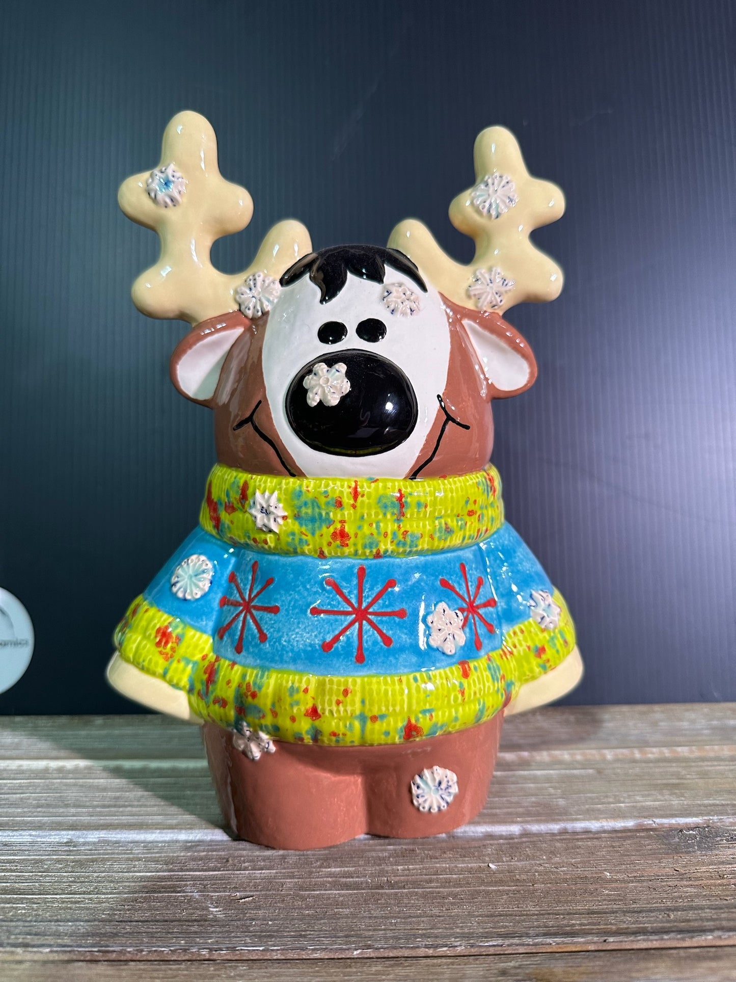 Finished Reindeer in Sweater