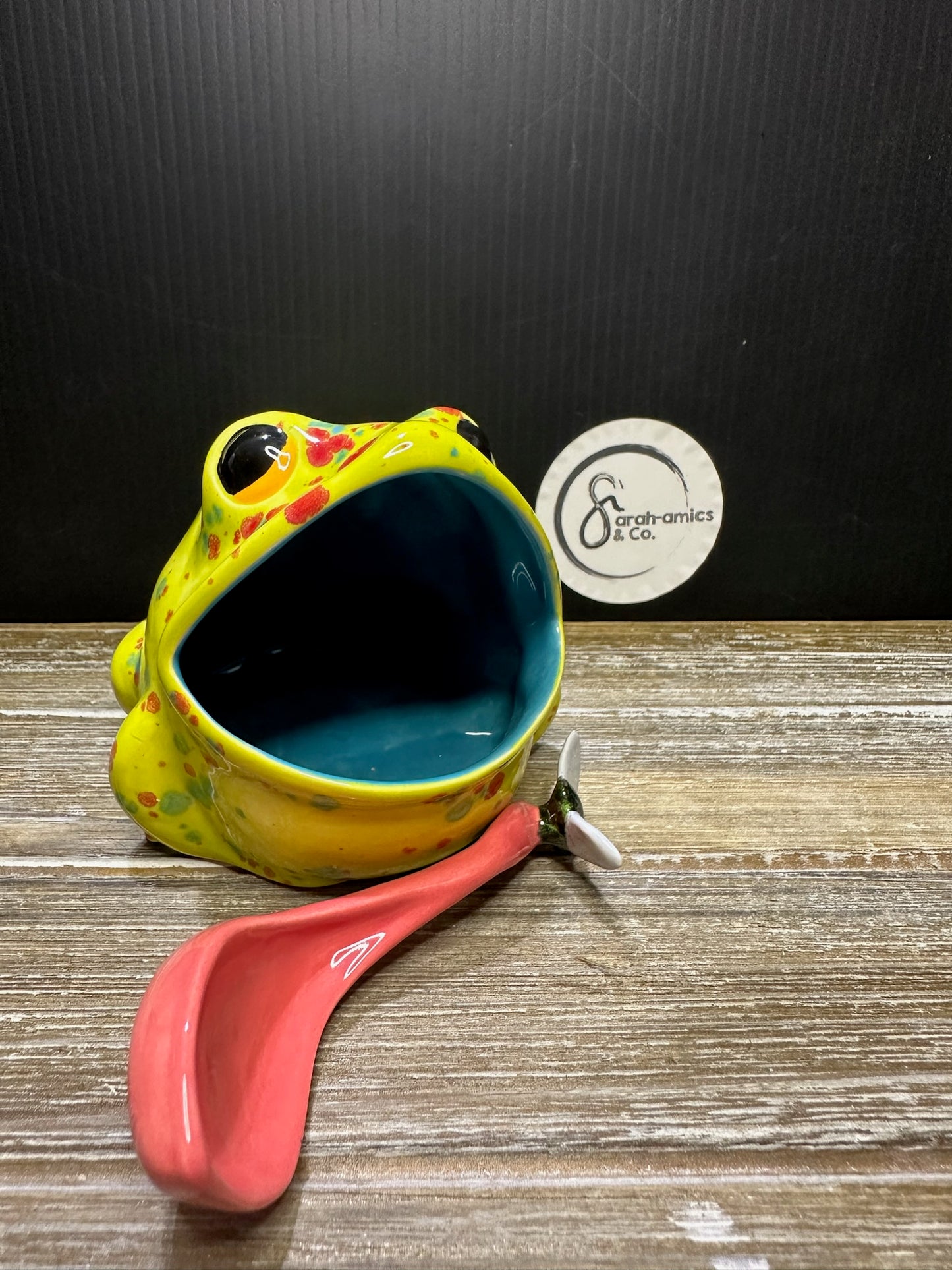 Finished Frog Salt Pot