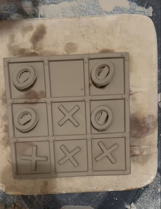 Tic-Tac-Toe Board & Pieces Bisque