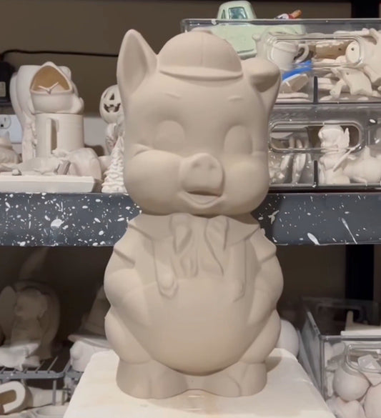 Cartoon Piggy Bank Bisque