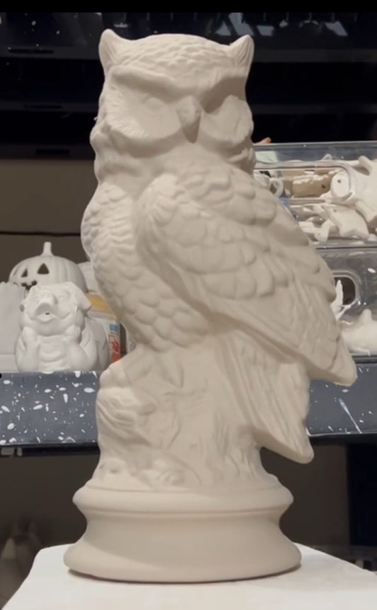 Owl Statue Bisque