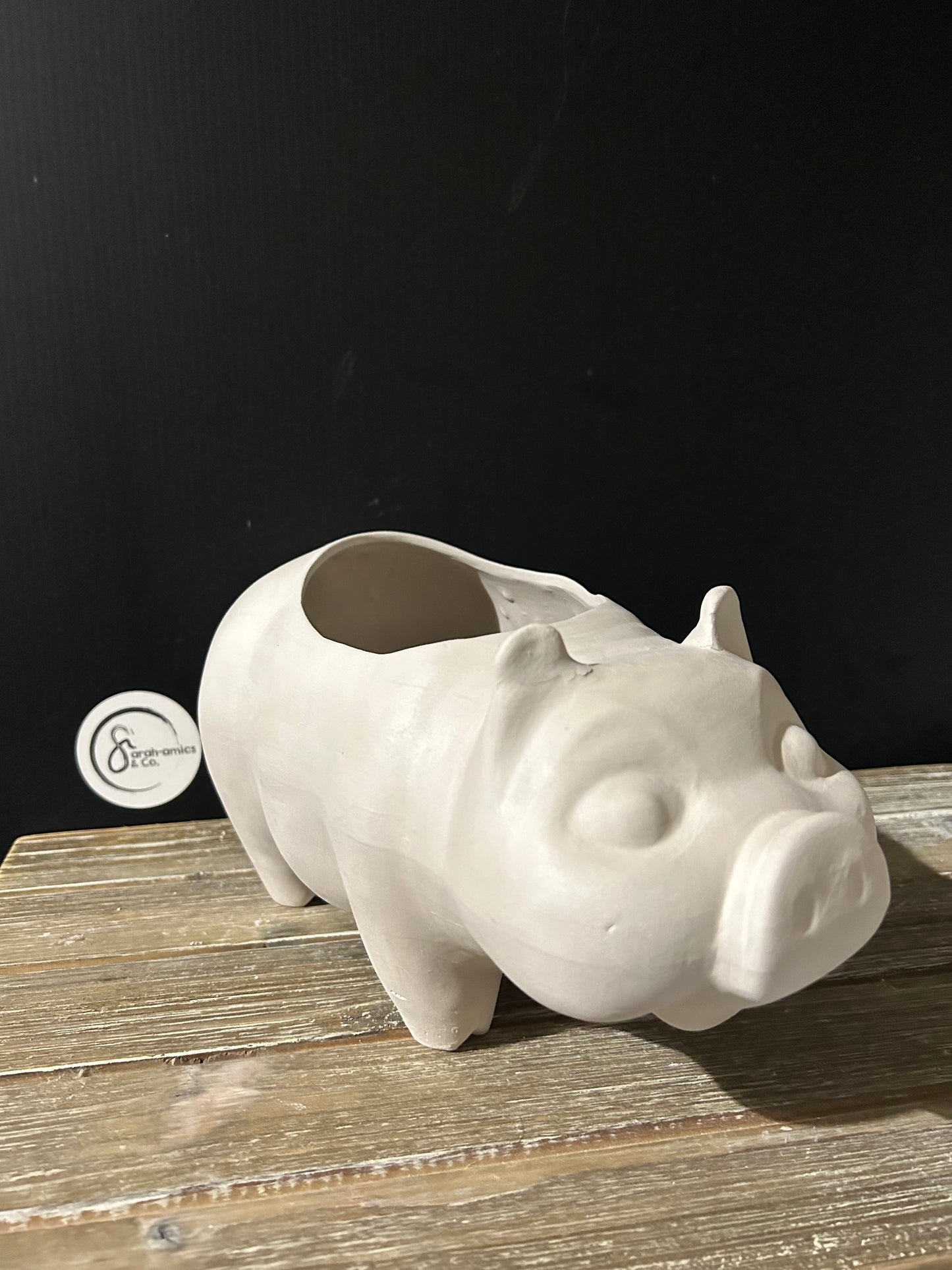 “Truffle” the Pig Planter Bisque