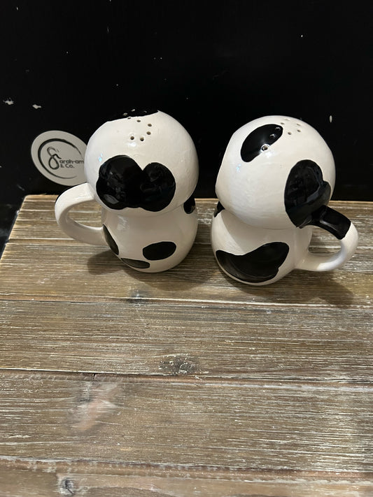Finished Cow Salt &Pepper Shakers