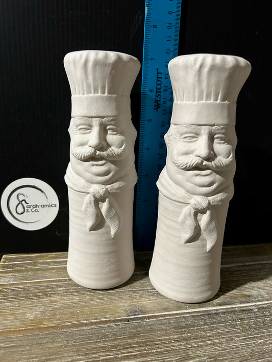 Chef Salt & Pepper Shaker Bisque