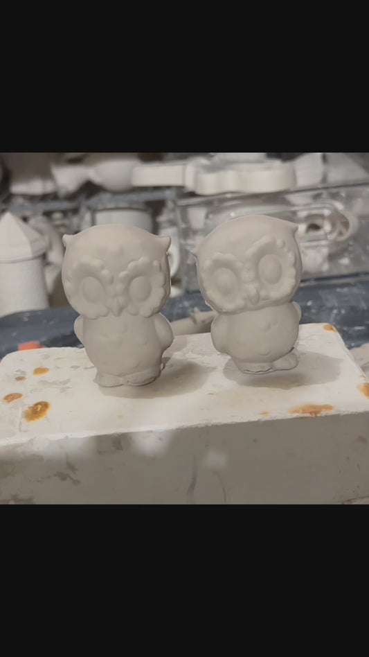 Owl Pair Bisque