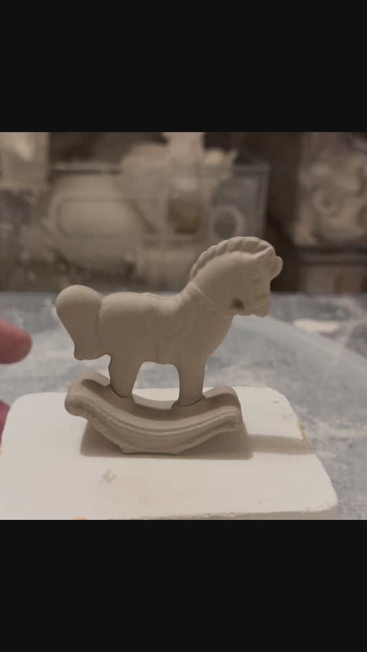 Rocking Horse Ornament Bisque