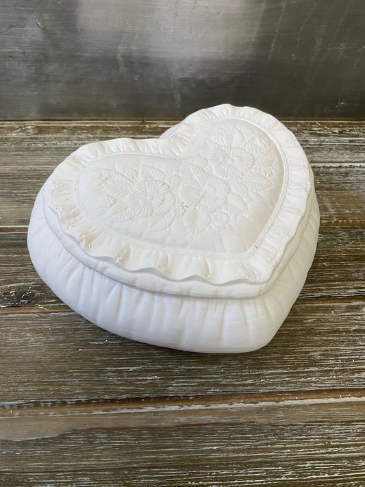 Heart Pillow Box Bisque