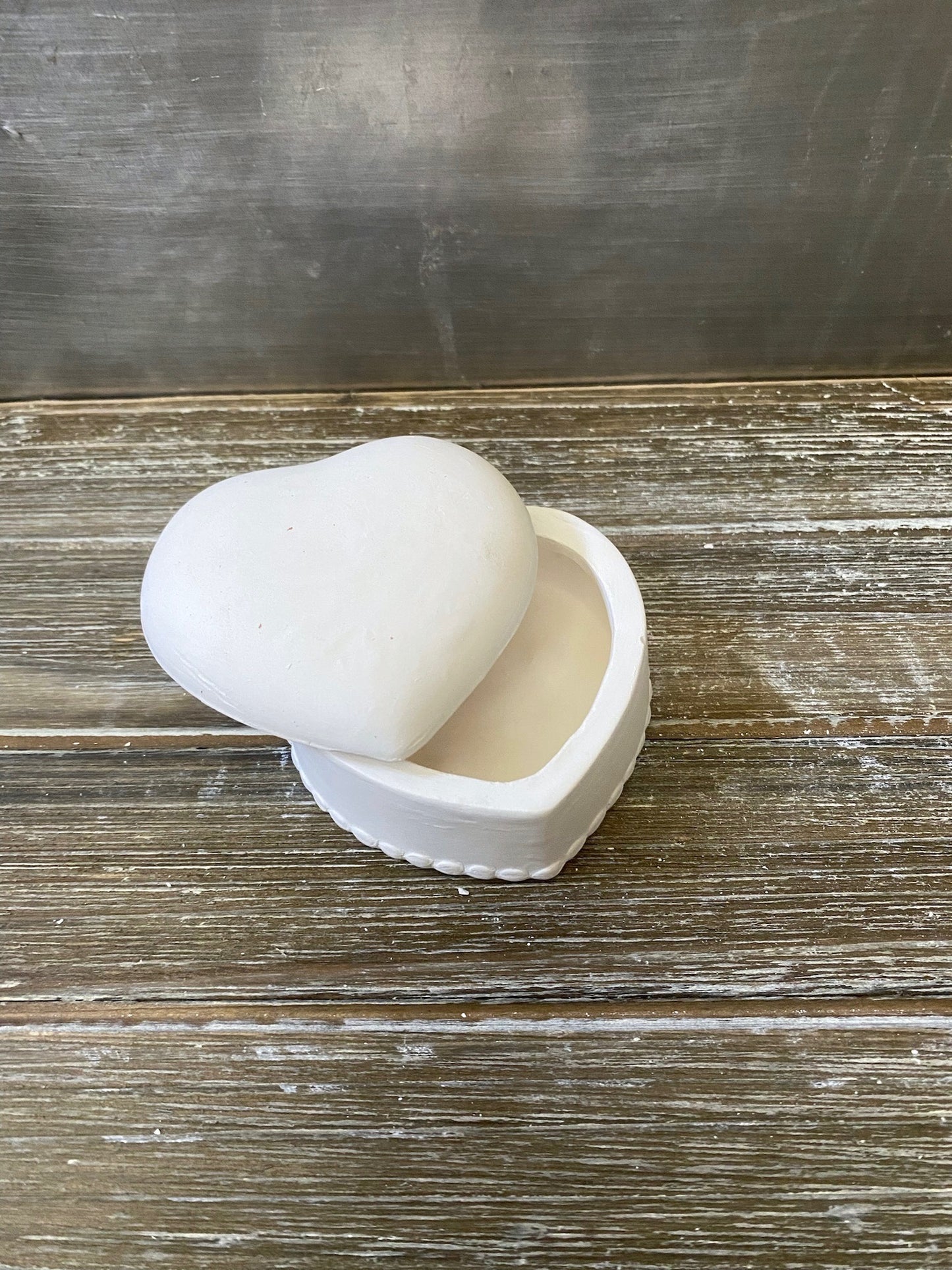 Small Heart Box Bisque