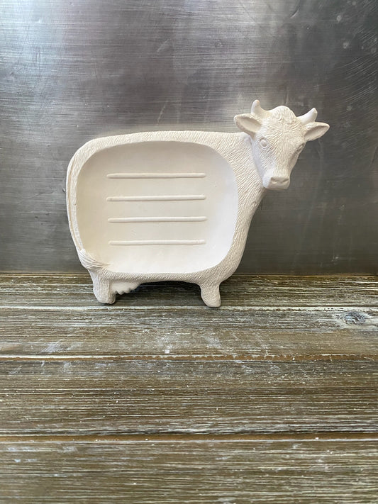 Cow Soap Dish Bisque