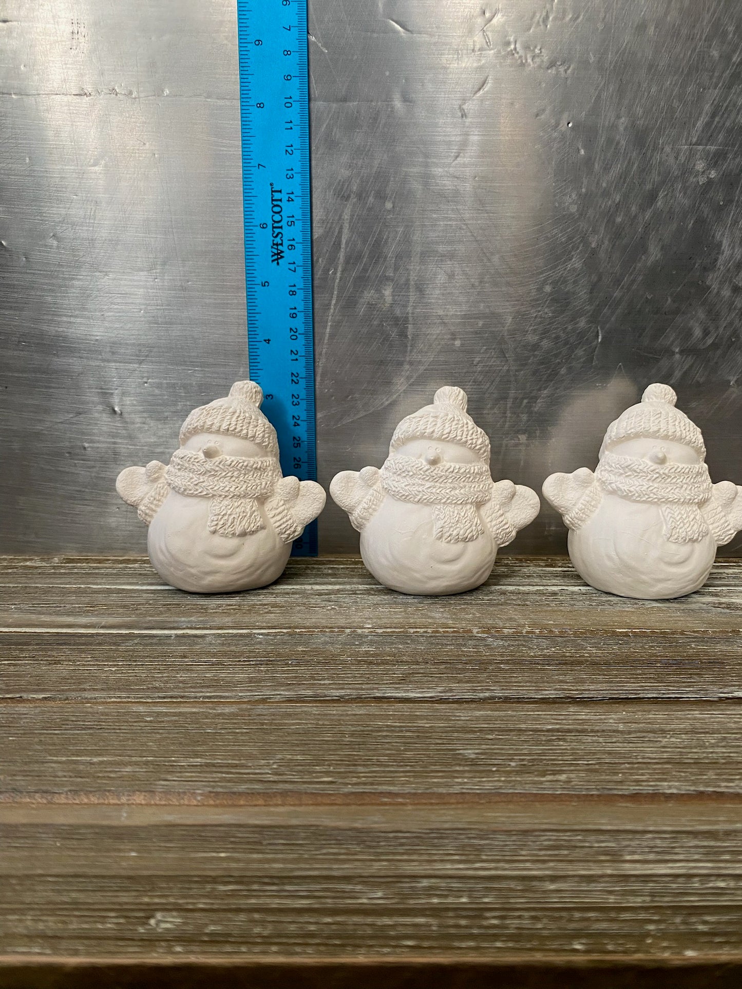 3 Snuggles Snowmen Bisque