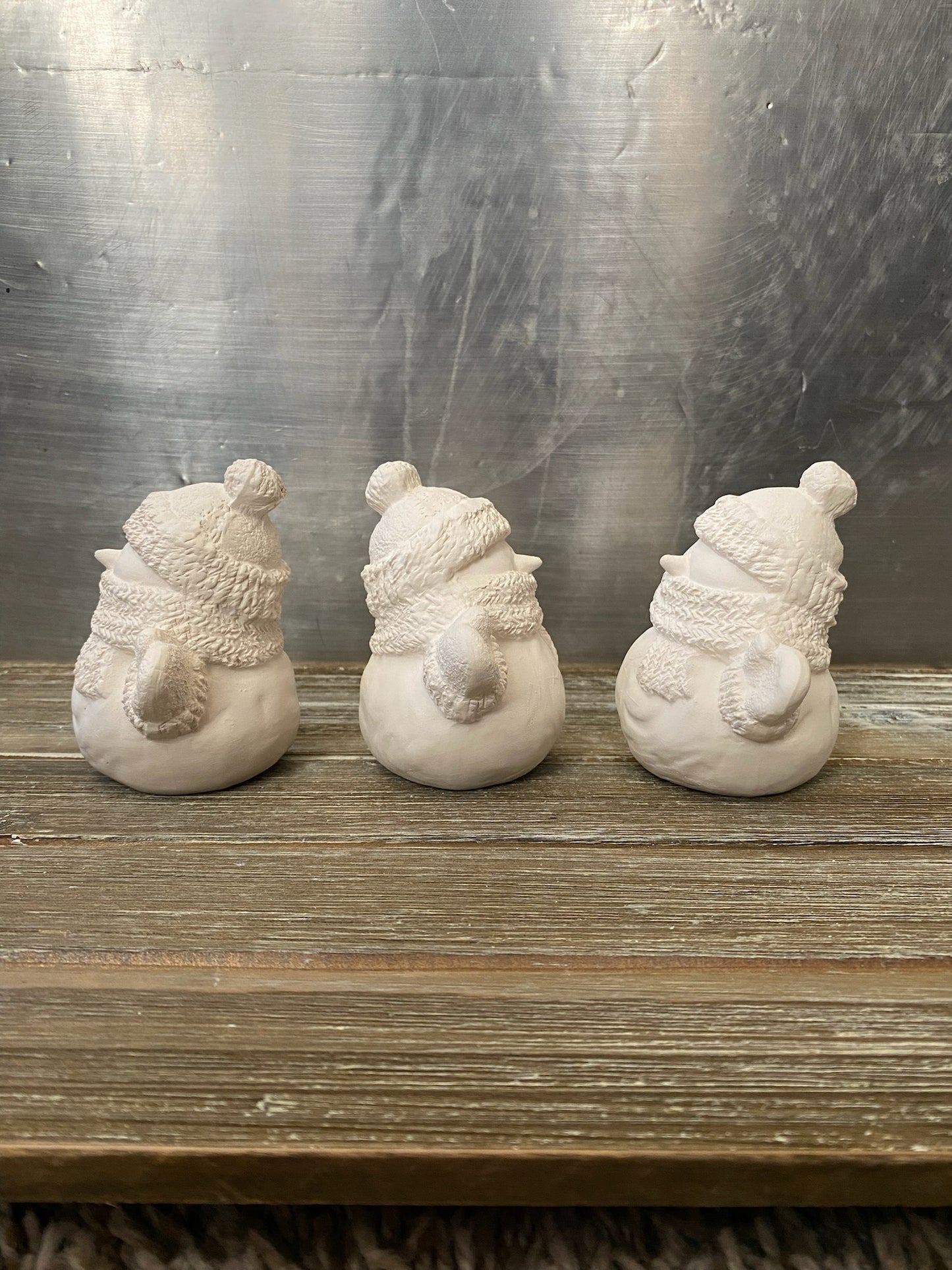 3 Snuggles Snowmen Bisque