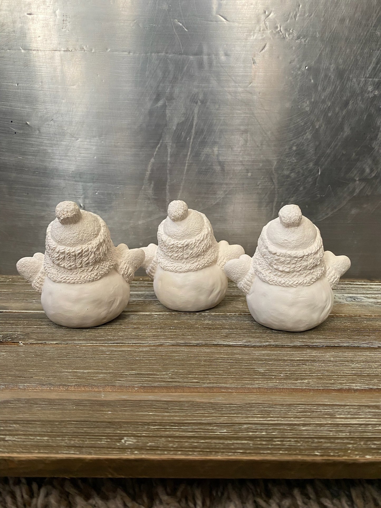 3 Snuggles Snowmen Bisque