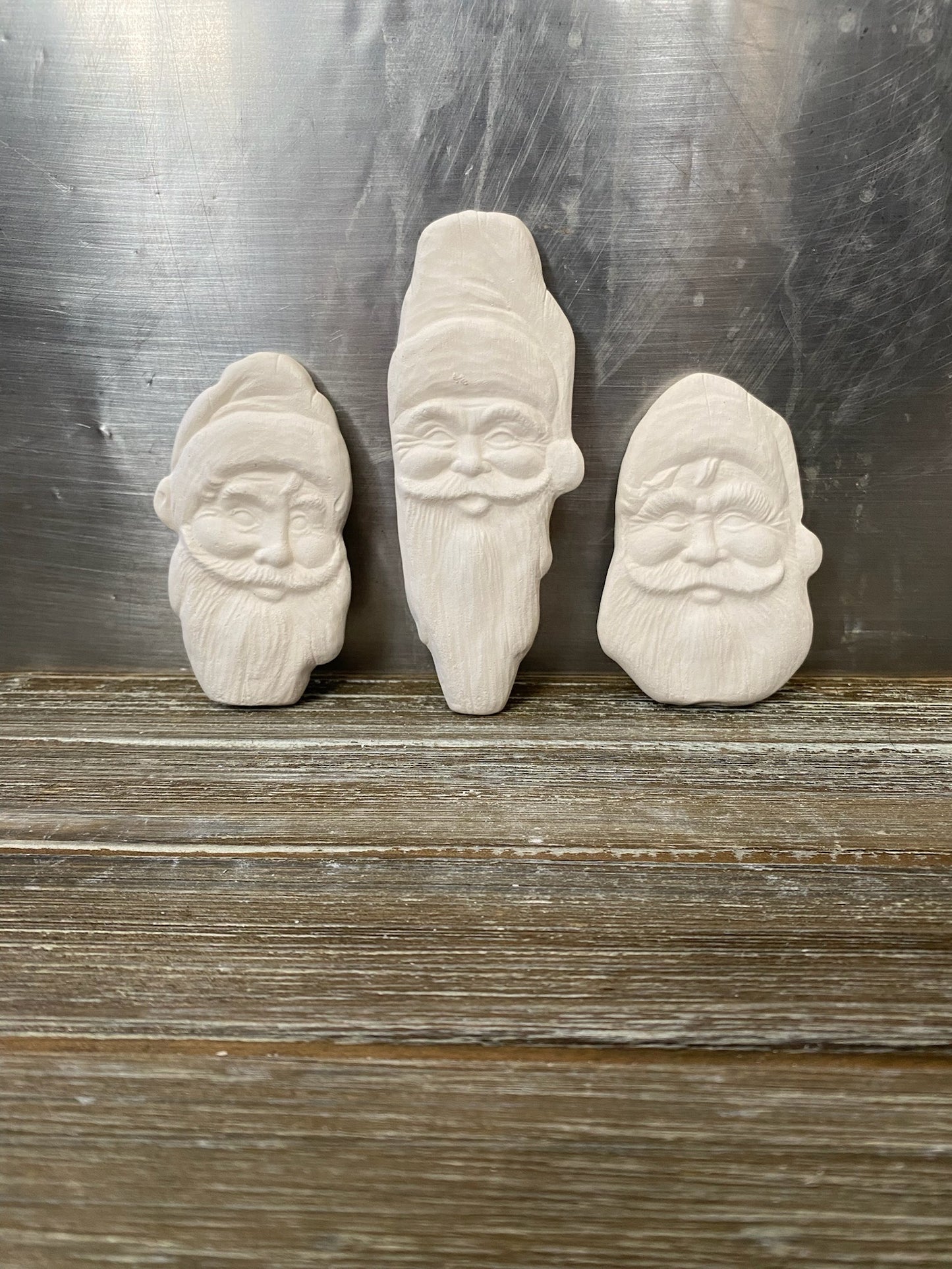 Treebark Santa Ornaments Bisque