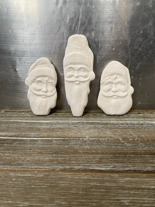 Treebark Santa Ornaments Bisque