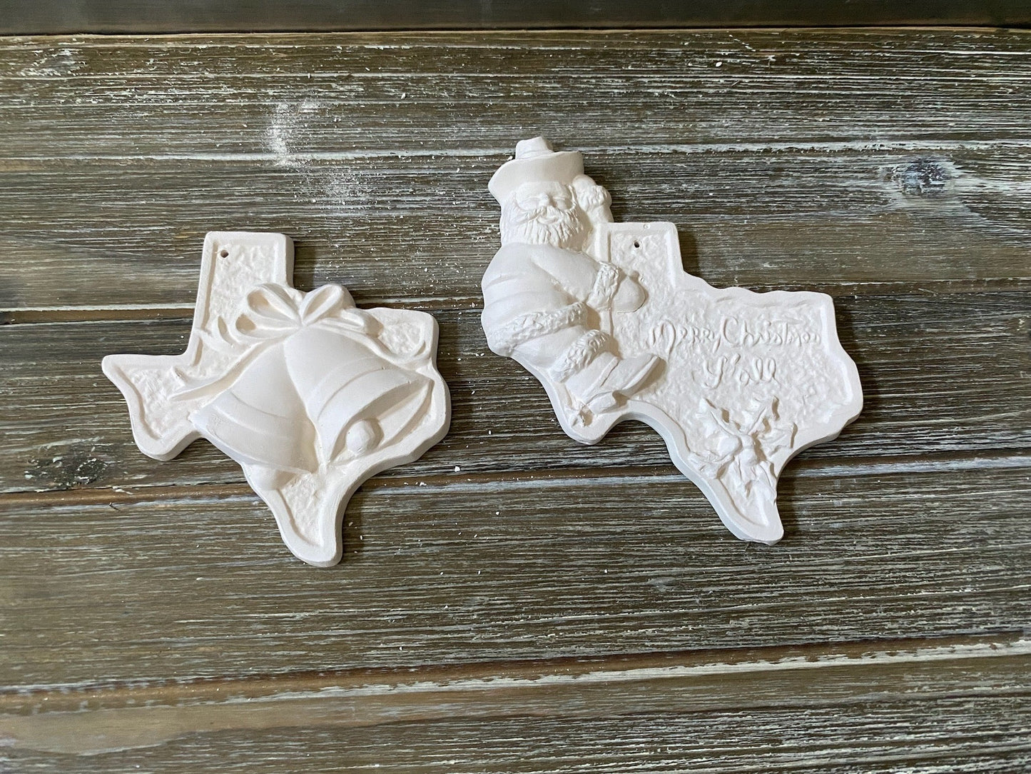 Texas Christmas Ornaments Bisque