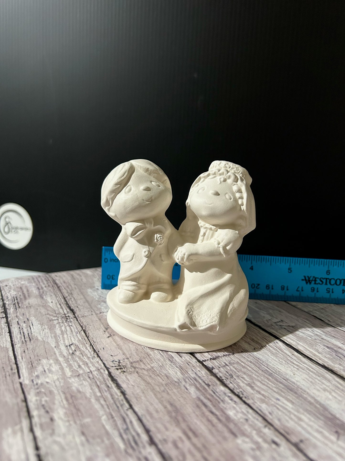 Bride & Groom Cake Topper Bisque