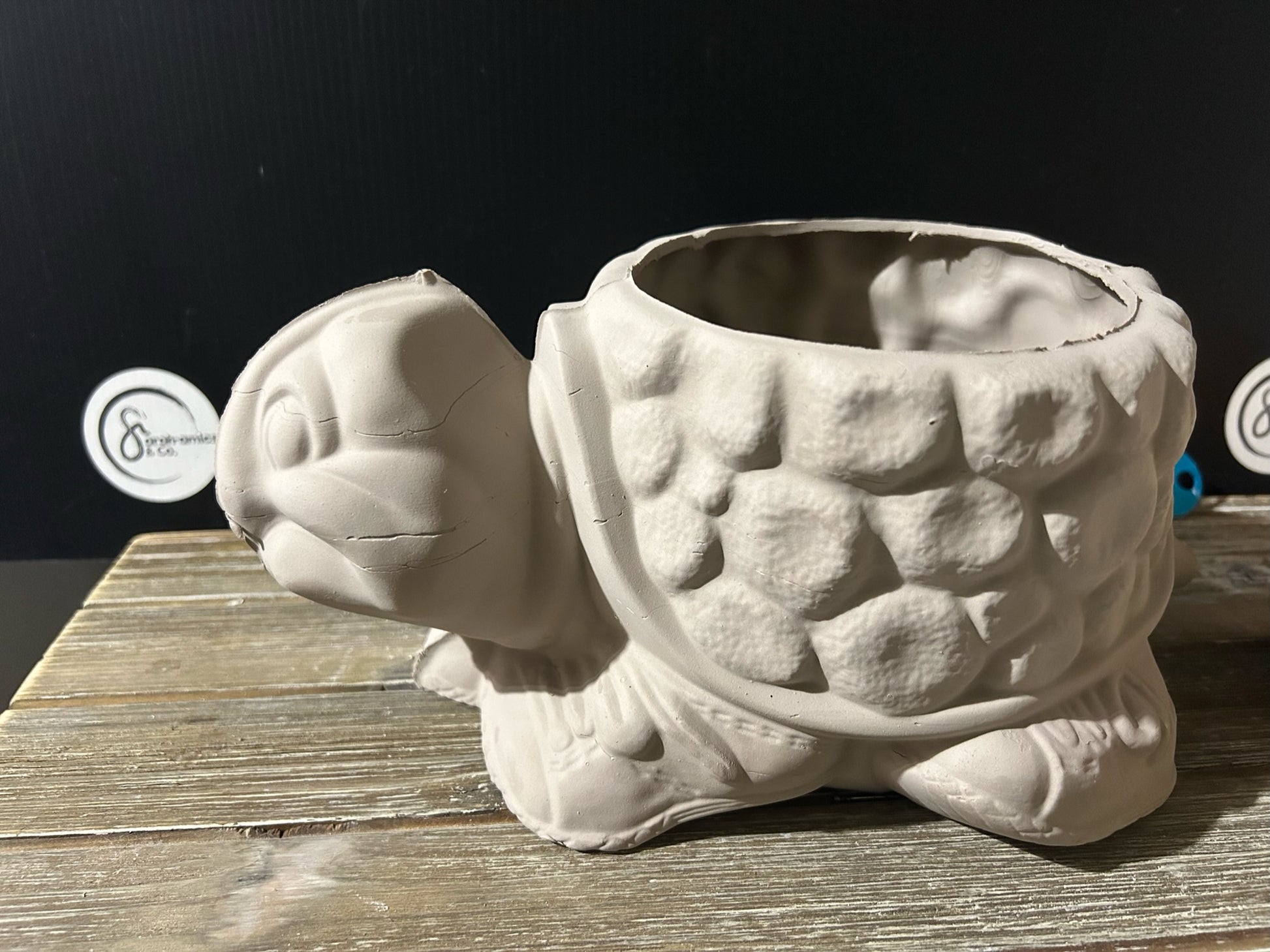 terrell ceramic pot planter Sturgell and Sturgell Jr. the Turtle Planter Bisque – Sarah-amics Co LLC